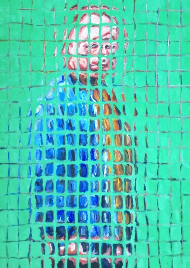 Pintura titulada "Uomo in giacca blu…" por Paolo Avanzi, Obra de arte original, Acrílico