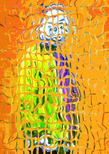Sagoma su sfondo arancio Pittura intitolato "Sagoma su sfondo ar…" da Paolo Avanzi, Opera d'arte originale, Acrilico
