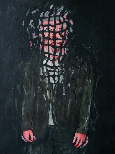 Peinture intitulée "Uomo con vestito ma…" par Paolo Avanzi, Œuvre d'art originale, Acrylique