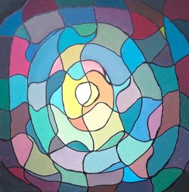 Painting titled "Concentric game" by Paolo Avanzi, Original Artwork, Acrylic
