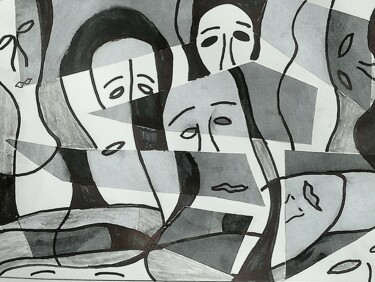 Malerei mit dem Titel "Omaggio a Modigliani" von Paolo Avanzi, Original-Kunstwerk, Marker