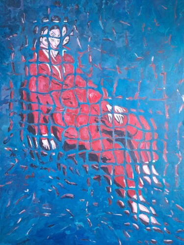 "Donna in abito ross…" başlıklı Tablo Paolo Avanzi tarafından, Orijinal sanat, Akrilik Ahşap Sedye çerçevesi üzerine monte e…
