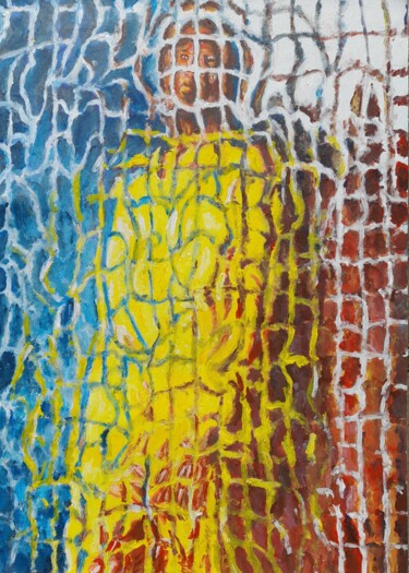Pittura intitolato "Uomo in giallo" da Paolo Avanzi, Opera d'arte originale, Acrilico