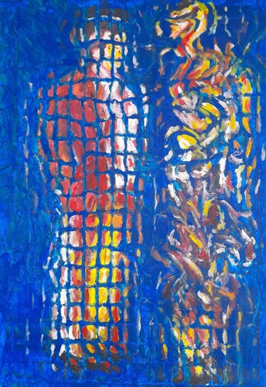 Pintura intitulada "Un uomo e il suo ec…" por Paolo Avanzi, Obras de arte originais, Acrílico