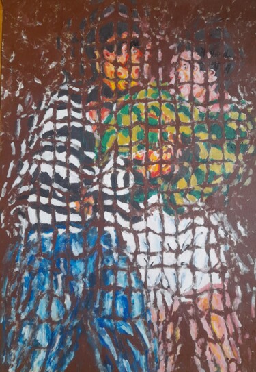 Painting titled "Incontro di rugby" by Paolo Avanzi, Original Artwork, Acrylic Mounted on Wood Panel