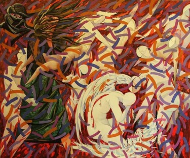 Malerei mit dem Titel "Gli angeli di Beslan" von Paolo Avanzi, Original-Kunstwerk
