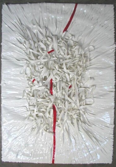Sculpture titled "Fil rouge" by Paolo Avanzi, Original Artwork, Enamel