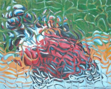 Peinture intitulée "Motociclista in gara" par Paolo Avanzi, Œuvre d'art originale, Acrylique