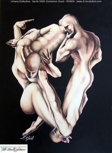 Painting titled "umana solitudine" by Paolo Avanzi, Original Artwork