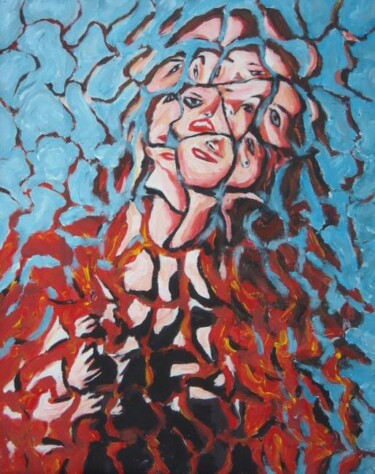 Painting titled "Una amica" by Paolo Avanzi, Original Artwork, Oil