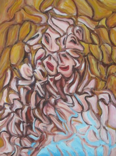 Pintura titulada "Bionda in posa" por Paolo Avanzi, Obra de arte original, Oleo
