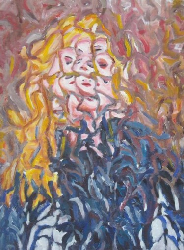Pittura intitolato "Modella con giacca…" da Paolo Avanzi, Opera d'arte originale, Olio