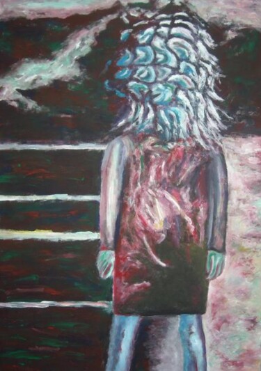 Painting titled "Donna sfinge" by Paolo Avanzi, Original Artwork, Acrylic