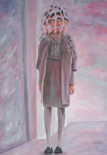 Pittura intitolato "Signora in rosa" da Paolo Avanzi, Opera d'arte originale, Acrilico