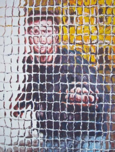 Pittura intitolato "Uomo con maglione s…" da Paolo Avanzi, Opera d'arte originale, Acrilico