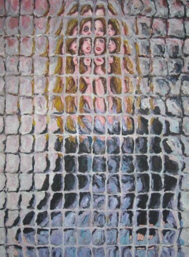 Pittura intitolato "Ragazza in abito li…" da Paolo Avanzi, Opera d'arte originale, Acrilico