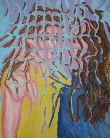 Pittura intitolato "Coppia di donne di…" da Paolo Avanzi, Opera d'arte originale, Acrilico