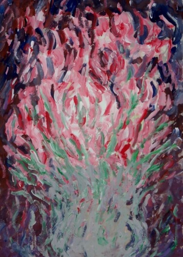 Pittura intitolato "Studio di fiori" da Paolo Avanzi, Opera d'arte originale, Olio