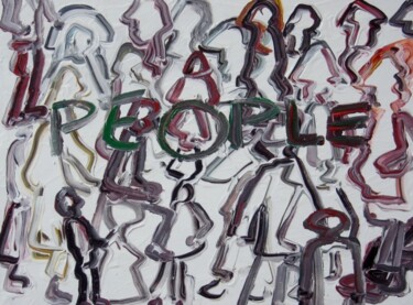 Painting titled "People" by Paolo Avanzi, Original Artwork, Oil