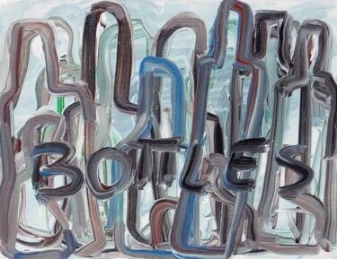 Картина под названием "Bottles" - Paolo Avanzi, Подлинное произведение искусства, Масло