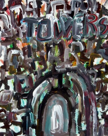 Painting titled "Towers" by Paolo Avanzi, Original Artwork, Oil