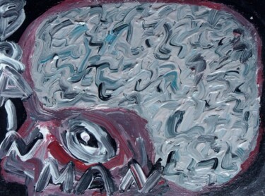 Painting titled "Brain man" by Paolo Avanzi, Original Artwork, Oil