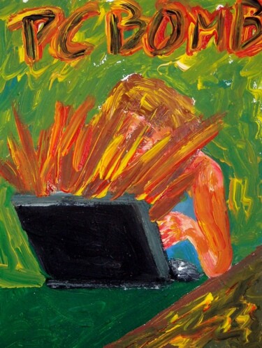 Peinture intitulée "Pc bomb" par Paolo Avanzi, Œuvre d'art originale, Huile