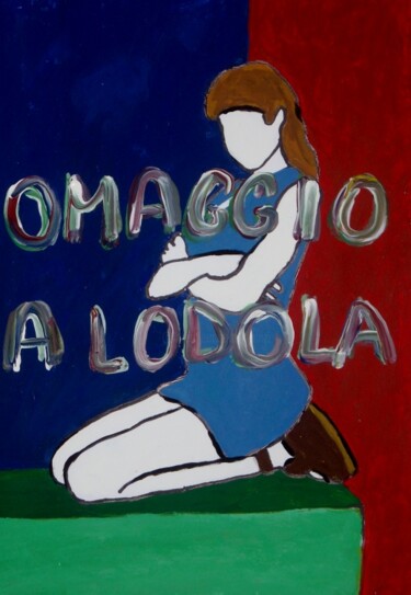 Painting titled "Omaggio a Lodola" by Paolo Avanzi, Original Artwork, Oil