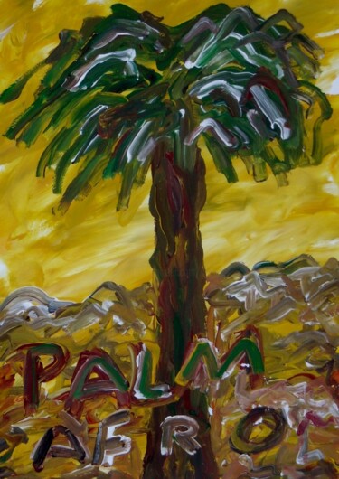 Картина под названием "Palma afro" - Paolo Avanzi, Подлинное произведение искусства, Масло