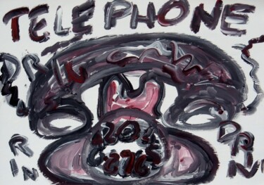 Painting titled "Telephone" by Paolo Avanzi, Original Artwork, Oil