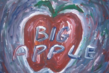 Painting titled "Big apple" by Paolo Avanzi, Original Artwork, Oil