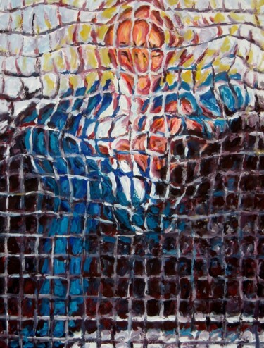 Painting titled "Uomo seduto sul div…" by Paolo Avanzi, Original Artwork, Acrylic
