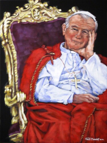 Painting titled "PAPA GIOVANNI PAOLO…" by Paolo Benedetti, Original Artwork