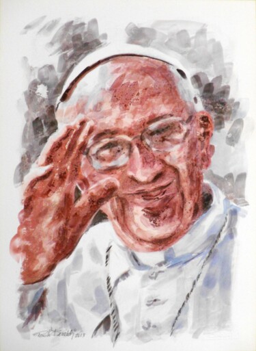 Pintura intitulada "PAPA FRANCESCO 5 -…" por Paolo Benedetti, Obras de arte originais