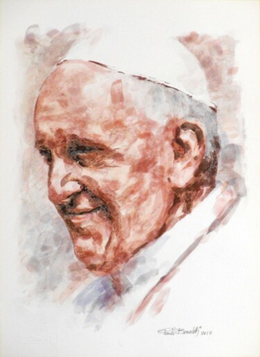Painting titled "PAPA FRANCESCO 6 -…" by Paolo Benedetti, Original Artwork, Acrylic