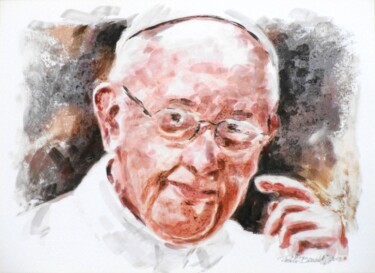 Pintura intitulada "PAPA FRANCESCO 7 -…" por Paolo Benedetti, Obras de arte originais