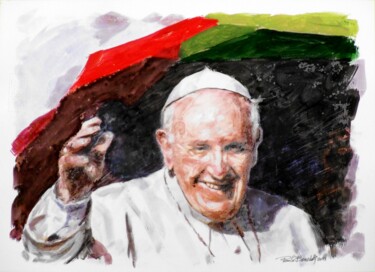 Pintura intitulada "PAPA FRANCESCO 10 -…" por Paolo Benedetti, Obras de arte originais