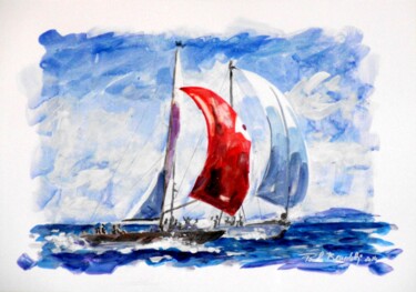 Pittura intitolato "BARCHE A VELA - 584…" da Paolo Benedetti, Opera d'arte originale