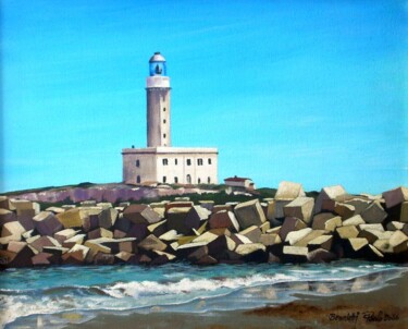 Painting titled "IL FARO DI VIESTE -…" by Paolo Benedetti, Original Artwork, Acrylic