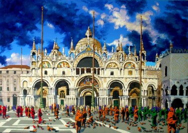 Pintura intitulada "BASILICA DI S. MARC…" por Paolo Benedetti, Obras de arte originais, Acrílico