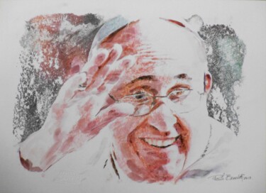 Painting titled "Papa Francesco 3" by Paolo Benedetti, Original Artwork