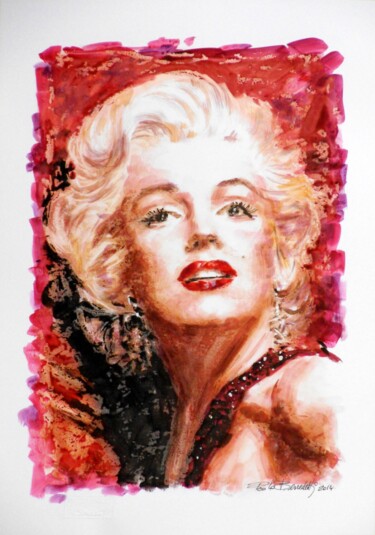 Pittura intitolato "556. Marilyn Monroe…" da Paolo Benedetti, Opera d'arte originale, Acrilico