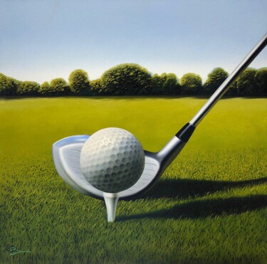 Painting titled "Golf" by Paolo Brugiolo, Original Artwork, Oil