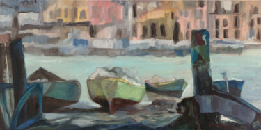 Painting titled "Porto" by Paolo Campogrande, Original Artwork, Oil