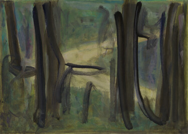 Malerei mit dem Titel "Nel bosco prima di…" von Paolo Campogrande, Original-Kunstwerk, Öl Auf Holzplatte montiert