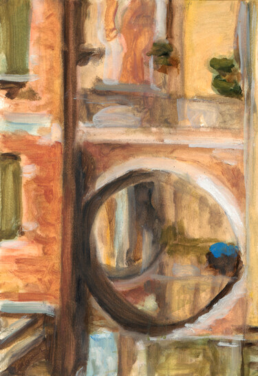 Painting titled "Venezia" by Paolo Campogrande, Original Artwork, Oil Mounted on Wood Panel