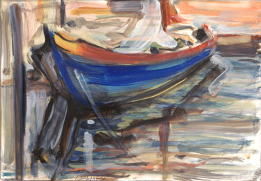 Peinture intitulée "2004, In porto" par Paolo Campogrande, Œuvre d'art originale, Huile