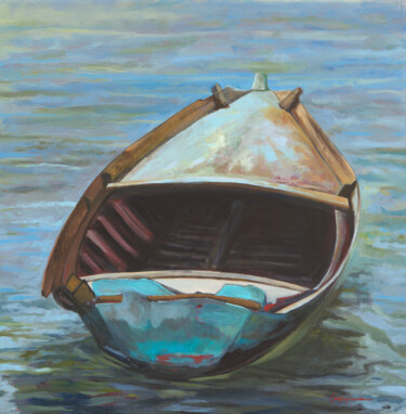 Pintura intitulada "Barca nella sacca d…" por Paolo Campogrande, Obras de arte originais, Óleo