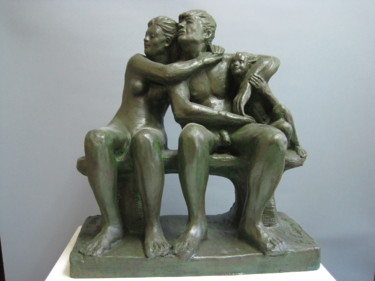 Sculpture titled "Verso l'imbrunire" by Paolo Camporese, Original Artwork, Terra cotta