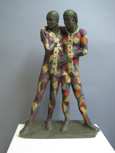 Escultura intitulada "Gli attori" por Paolo Camporese, Obras de arte originais, Terracota